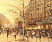 A Paris Street Scene - 尤金·加林·拉卢